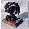 LABRADOR WITH BIRD SCULPTURE, BRONZE